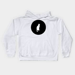 White Cat On The Moon Kids Hoodie